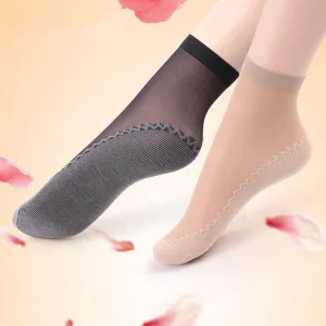 10 Pairs Women Non Slip Summer Socks Black