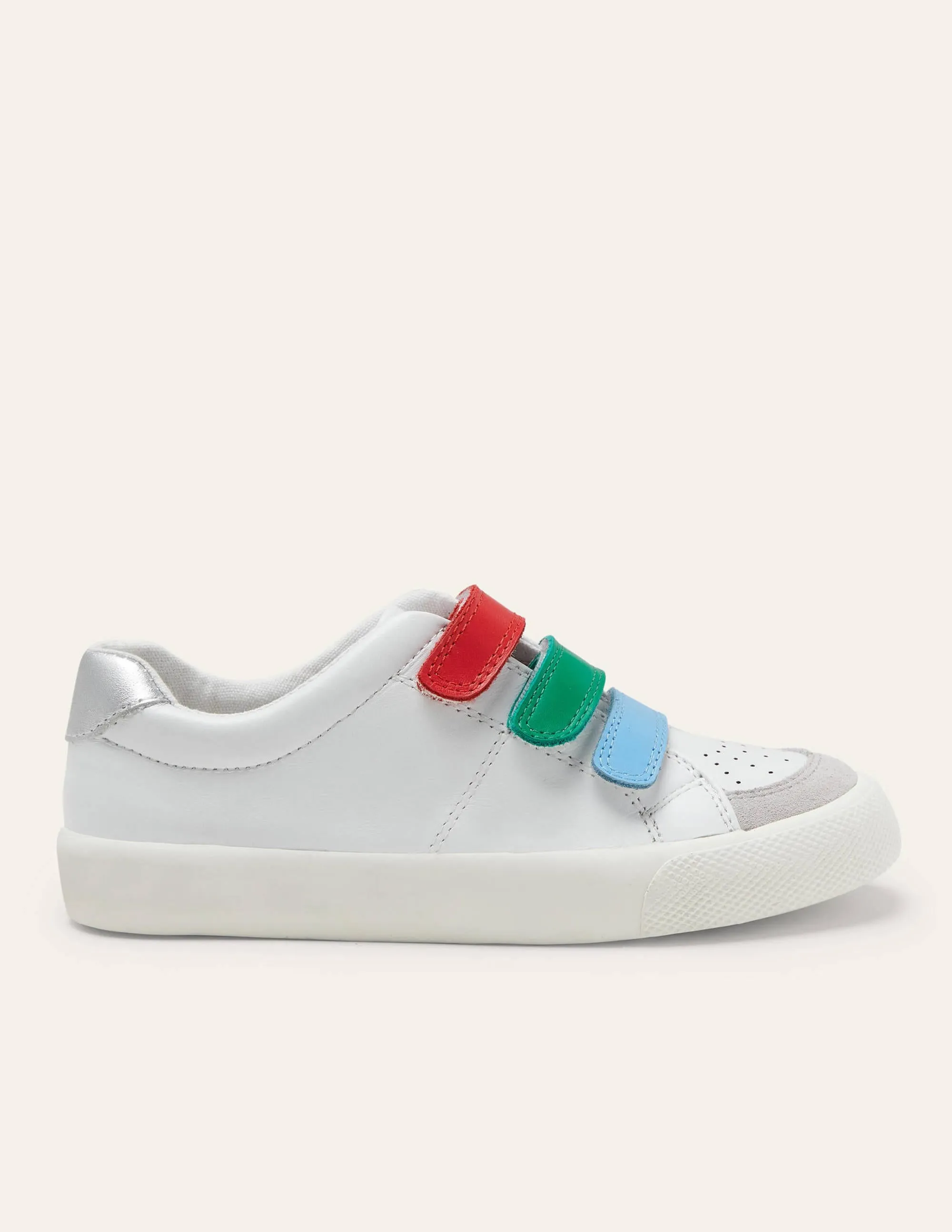 3 Strap Low Top Trainers-White Rainbow