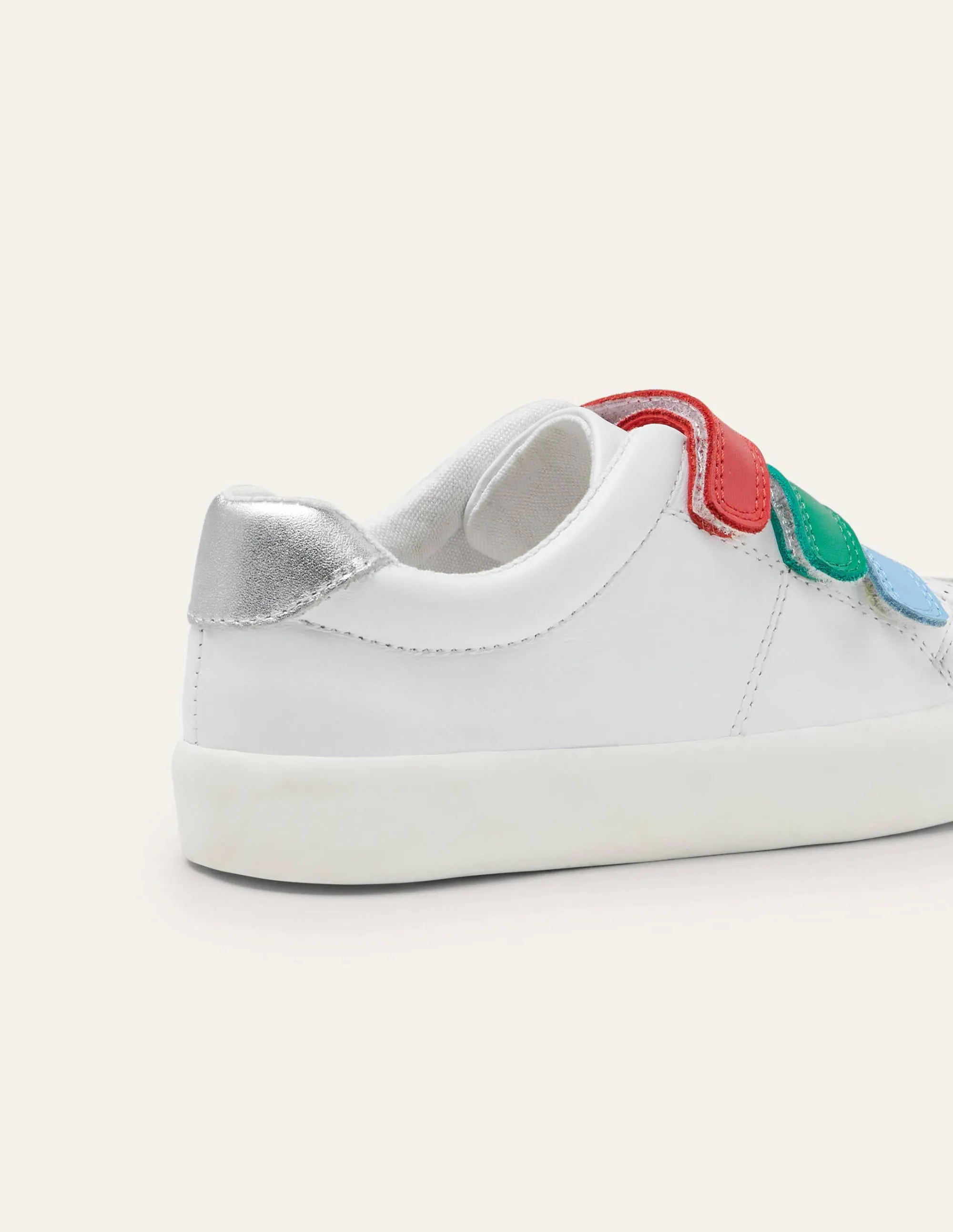 3 Strap Low Top Trainers-White Rainbow