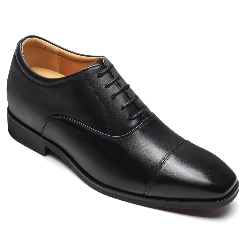 6 CM /2.36 Inches CMR CHAMARIPA Sophisticated Black Leather Oxford Elevator Shoes