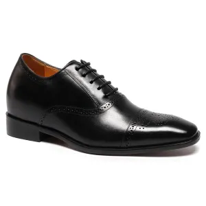 7 CM / 2.76 Inches CMR CHAMARIPA Elevator Shoes For Men Calfskin Leather Dress Wedding Brogue Shoes