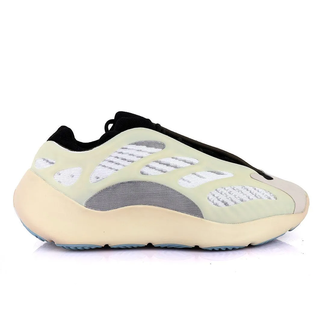 Adidas 700 Yeezy Boost  Pattern Design White and Black Sneakers