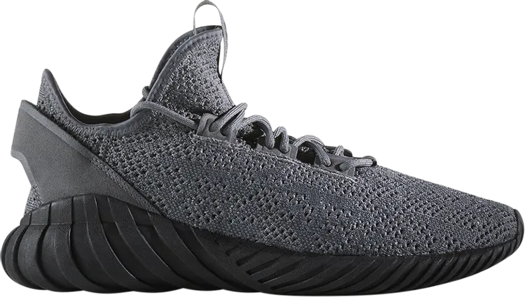 Adidas Tubular Doom Sock Primeknit 'Grey Black' Sneakers, Gray