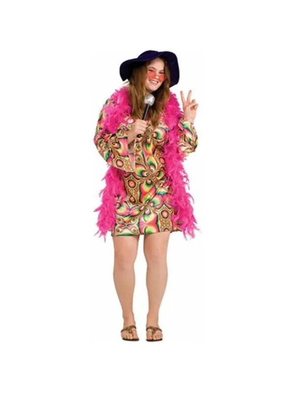 Adult Plus Size Psychedelic Dress Costume