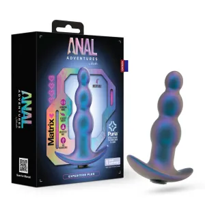 Anal Adventures Matrix By Blush® | Expedition - Vibrating Anal Plug With AnchorTech™ Base -Lunar Blue