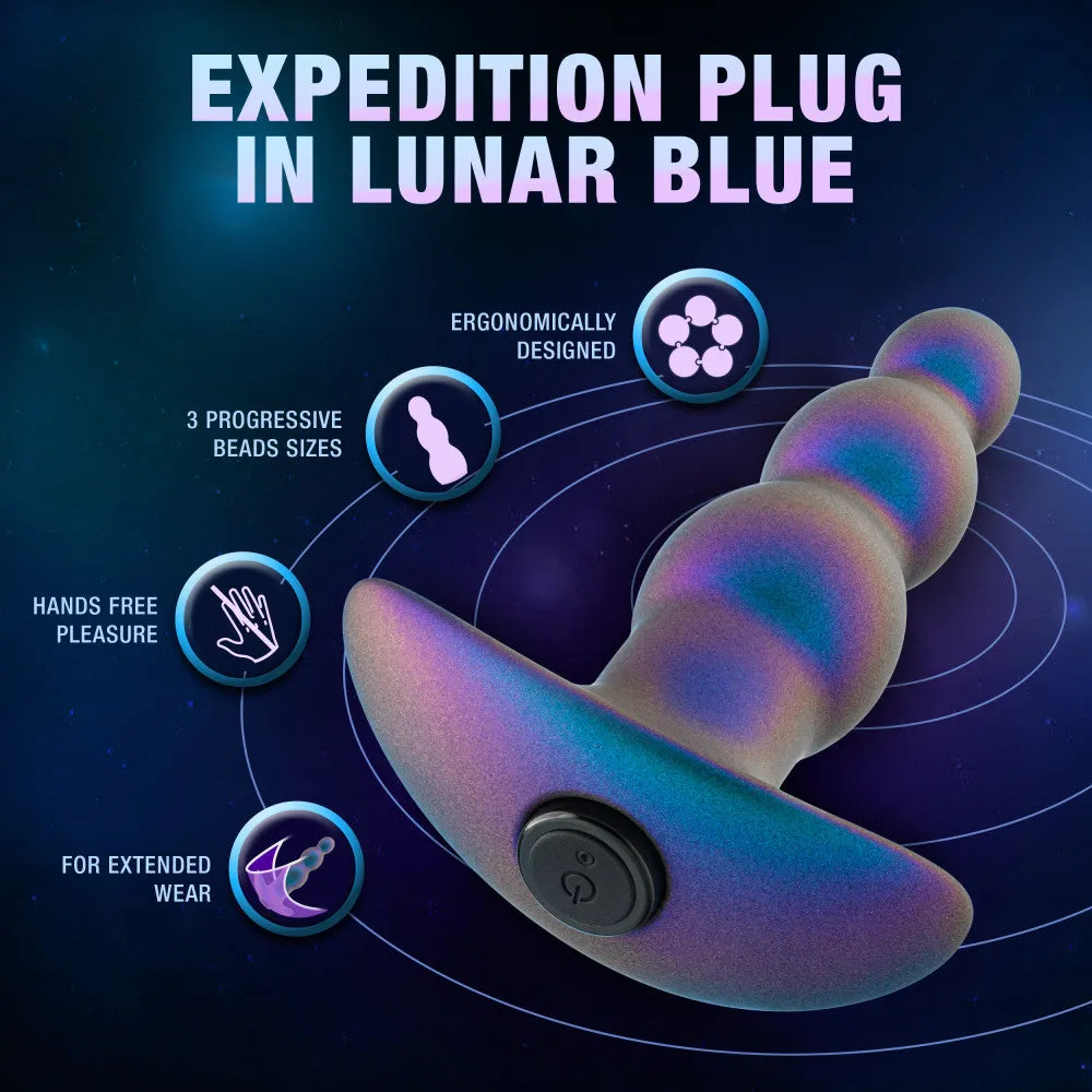 Anal Adventures Matrix By Blush® | Expedition - Vibrating Anal Plug With AnchorTech™ Base -Lunar Blue