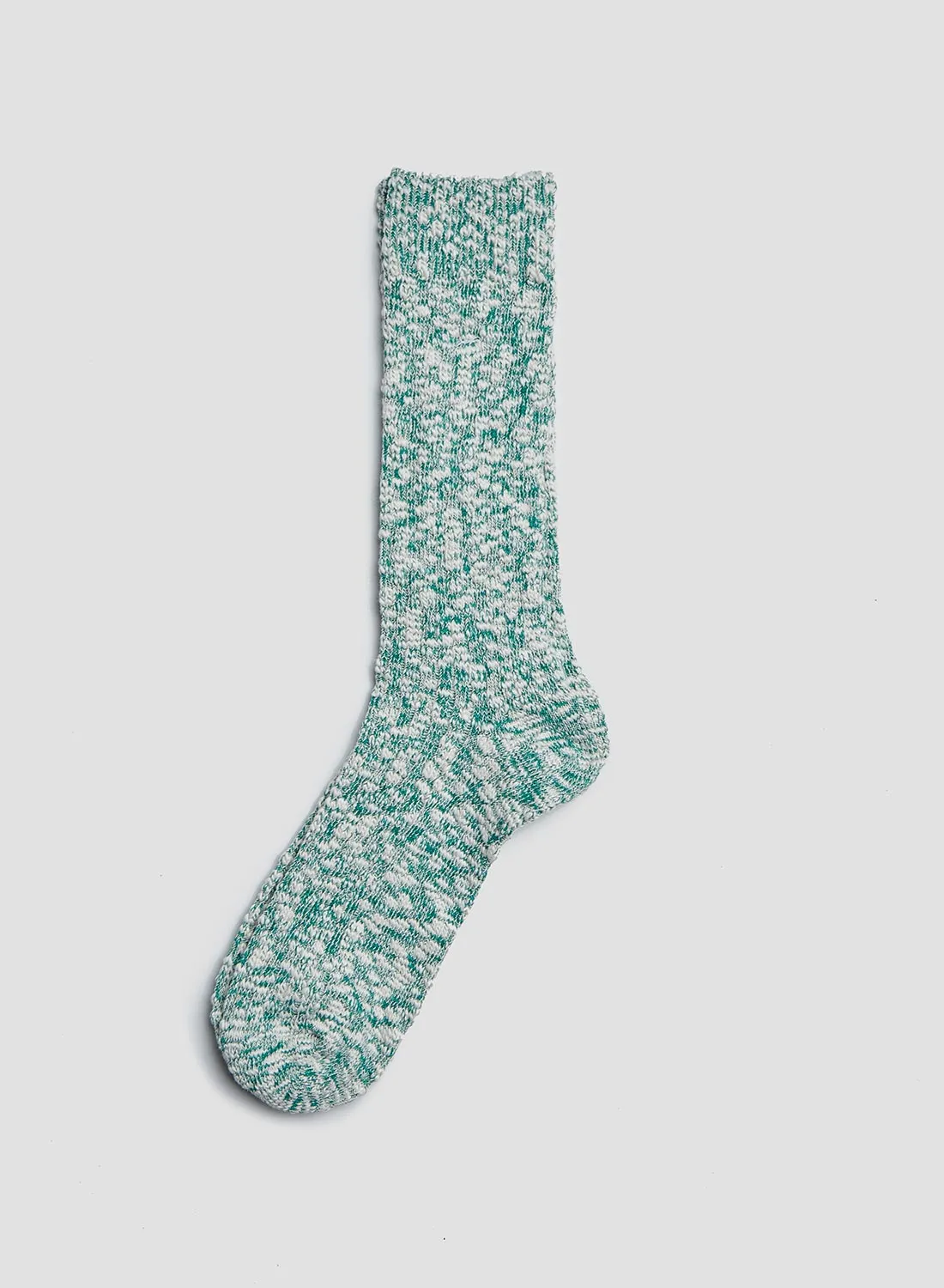 Anonymous Ism Lightweight Slub Crew Sock in Green Melange