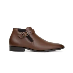 'Archer' men's cognac vegan-leather boot by Zette Shoes