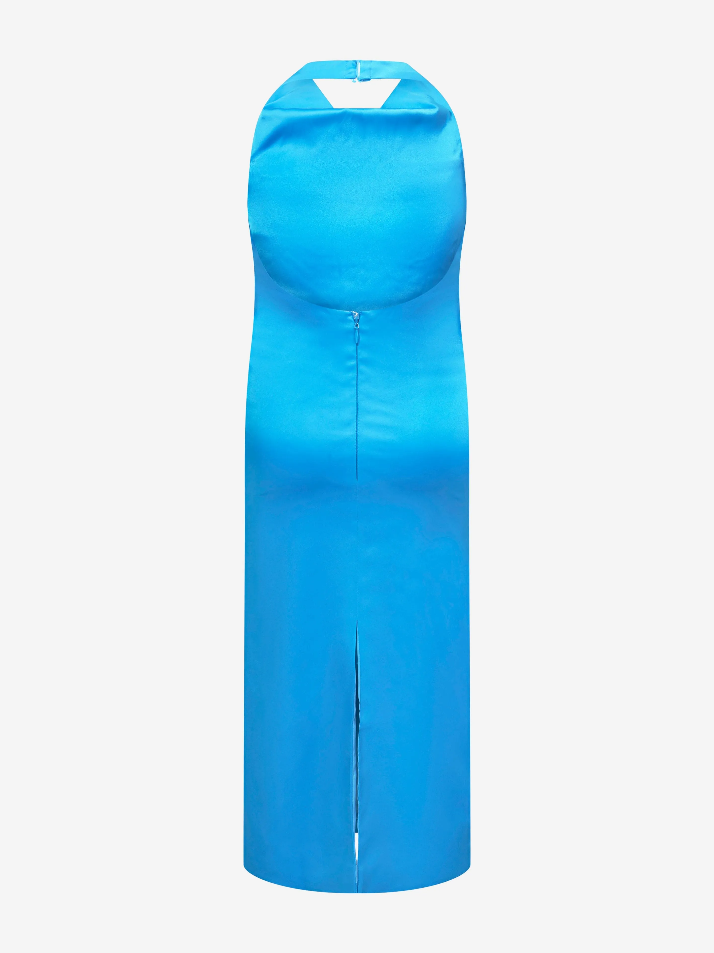 AY by AYLA Girls Backless Satin Maxi Dress in Blue