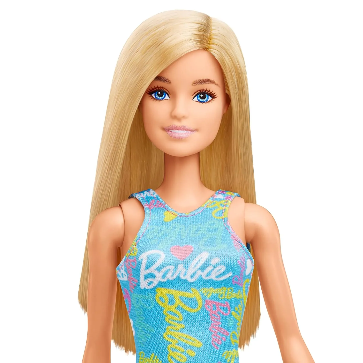 Barbie Blue Barbie Logo Print Dress Doll