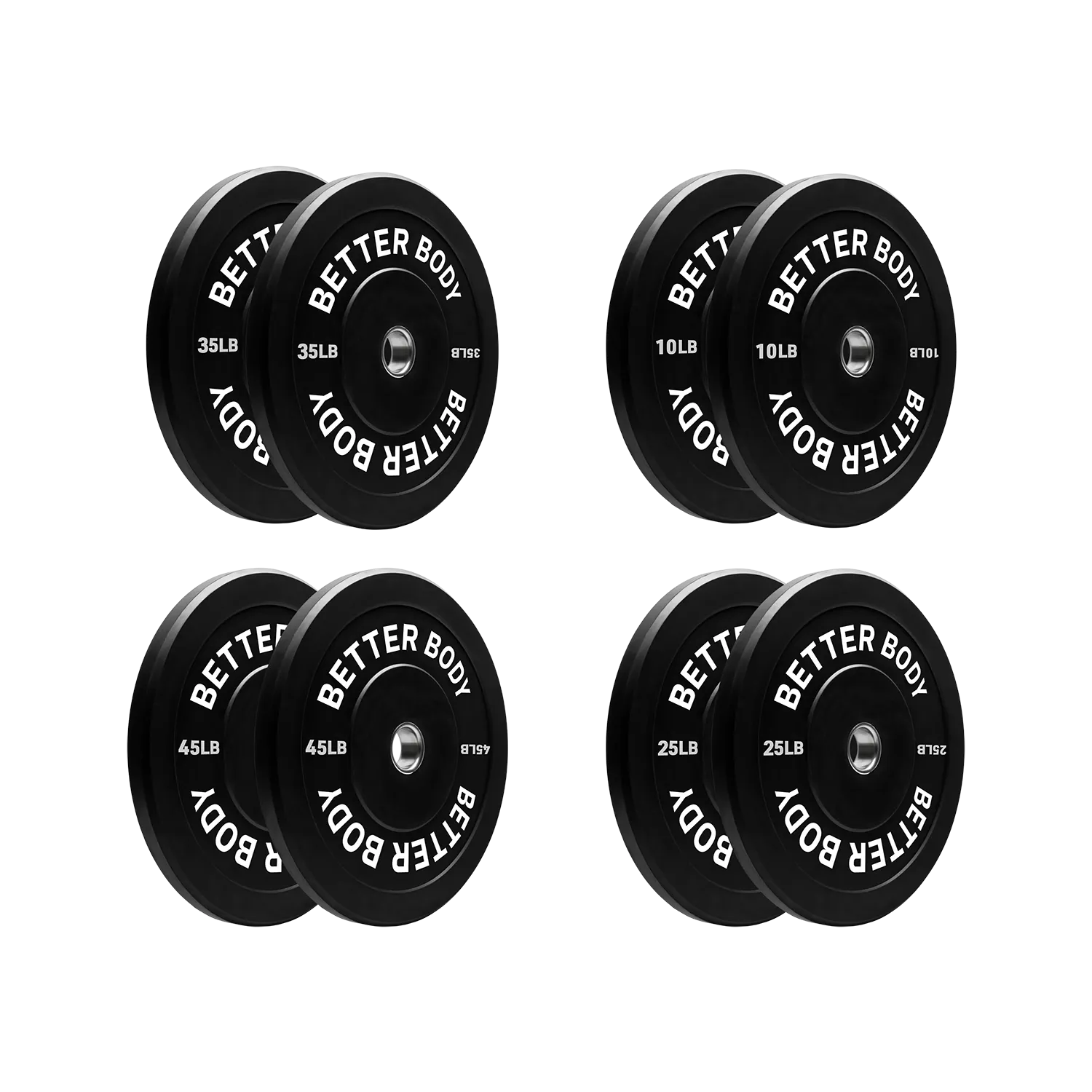 Better Bumper Plates | Full Set | 10 - 45lbs | Two Per Size