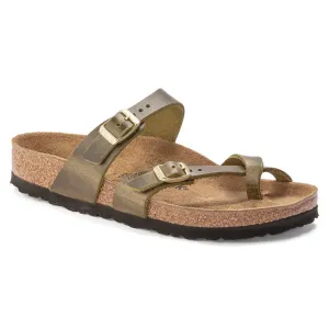 'Birkenstock USA' Women's Mayari Leather Sandal - Green Olive