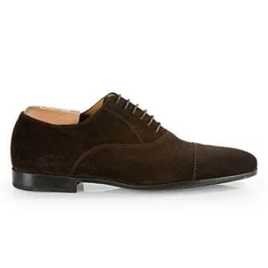 Bitter Chocolate Suede Oxford shoes - Rubber outsole - LENNOX GOMME URBAN