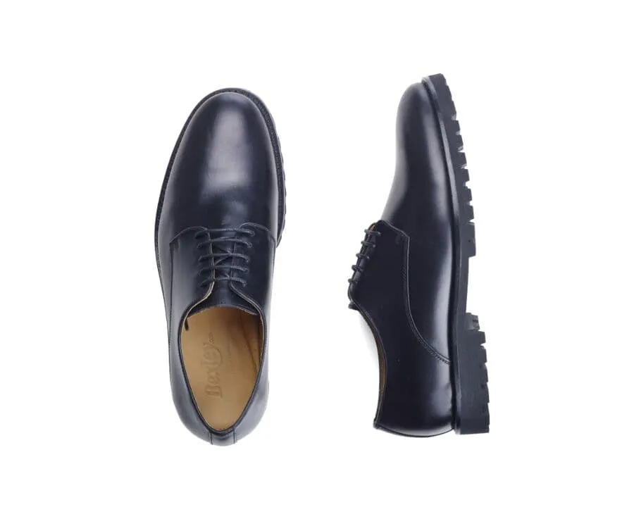 Black Derby Shoes - Rubber outsole - BUSHEY GOMME