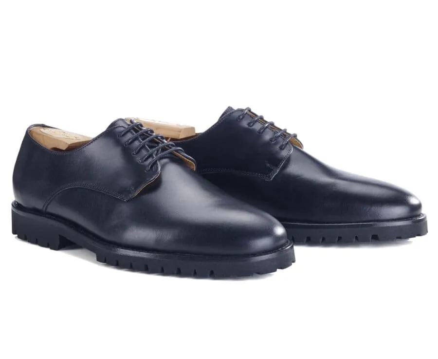 Black Derby Shoes - Rubber outsole - BUSHEY GOMME