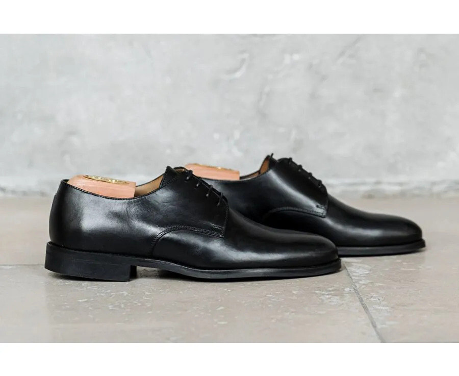 Black Derby Shoes - Slim city rubber outsole - DOVER II CLASSIC GOMME