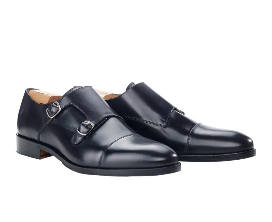 Black Leather Buckle Shoes - GREYDALE PATIN