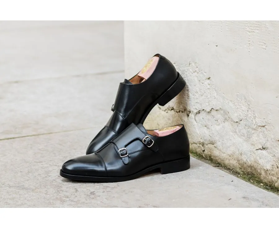 Black Leather Buckle Shoes - GREYDALE PATIN