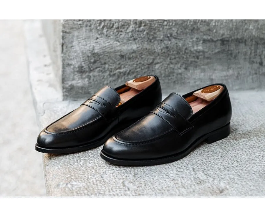 Black leather men&#039;s loafers - DIXTON