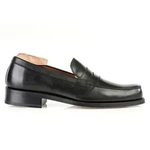 Black leather Men&#039;s penny loafers - WEMBLEY CLASSIC