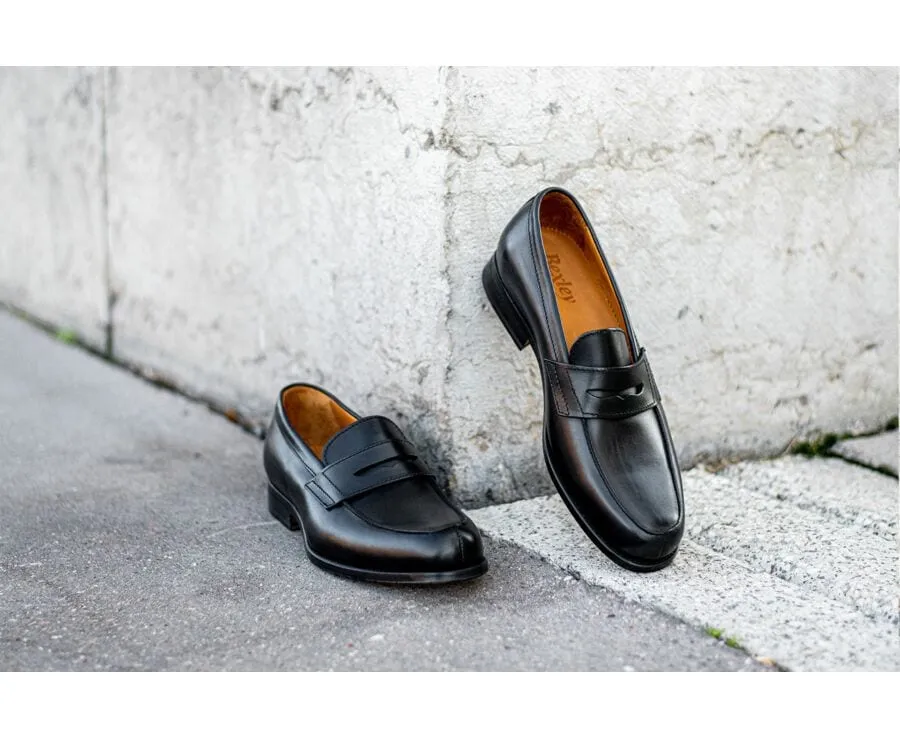 Black leather Men&#039;s penny loafers - WEMBLEY CLASSIC