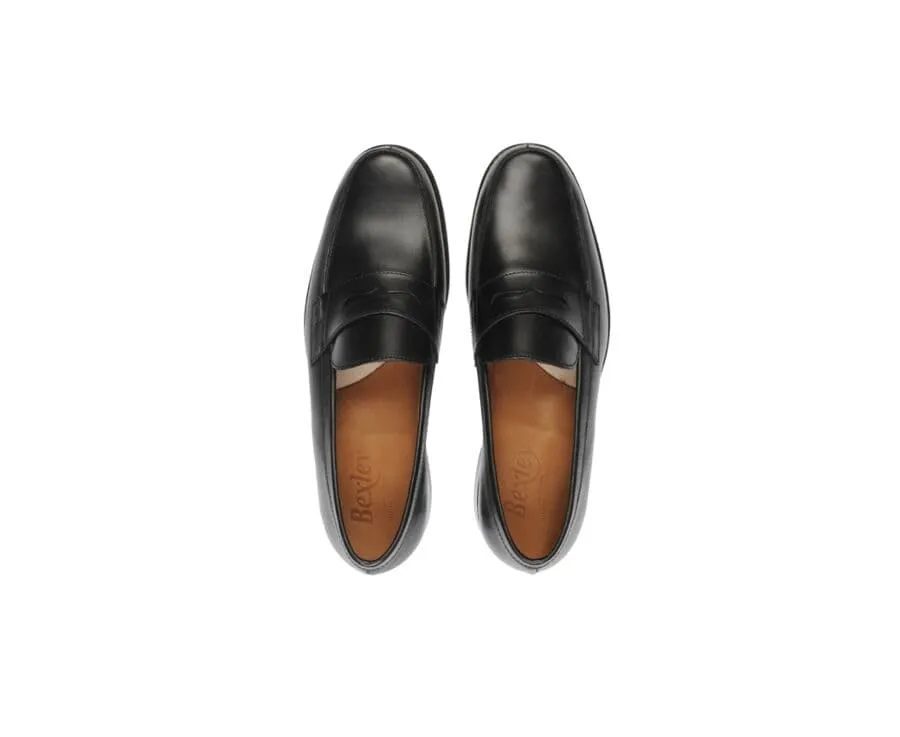 Black leather Men&#039;s penny loafers - WEMBLEY CLASSIC