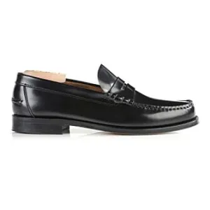 Black leather Men&#039;s penny loafers - YALE