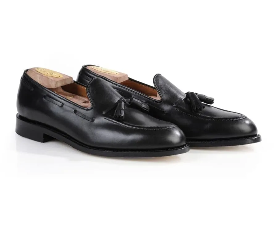 Black leather Men&#039;s Tassel loafers - PICADILLY