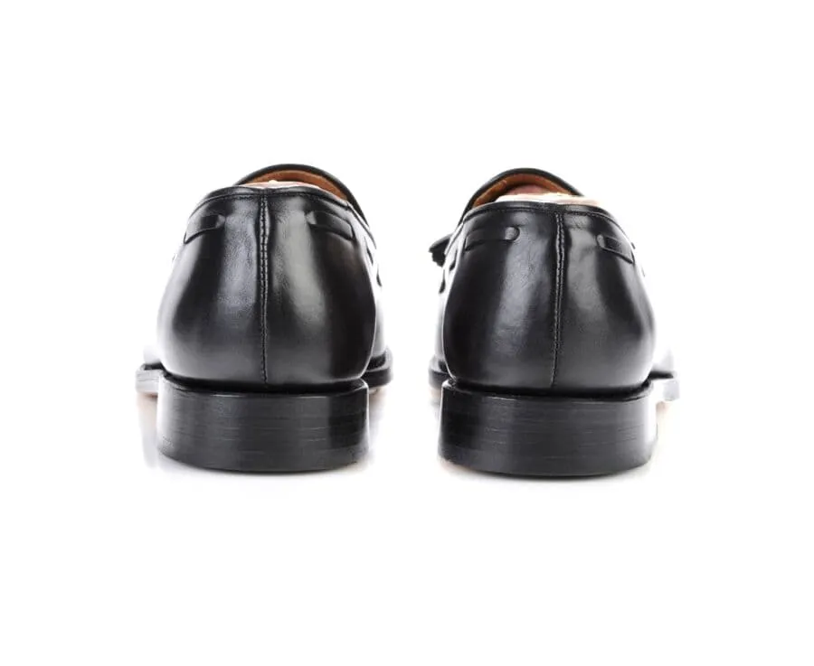 Black leather Men&#039;s Tassel loafers - PICADILLY