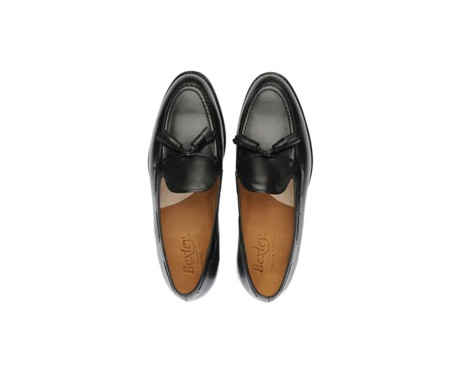 Black leather Men&#039;s Tassel loafers - PICADILLY