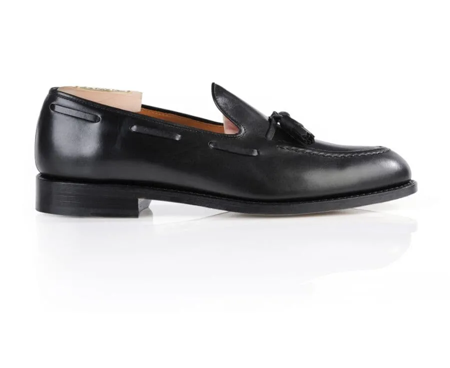 Black leather Men&#039;s Tassel loafers - PICADILLY