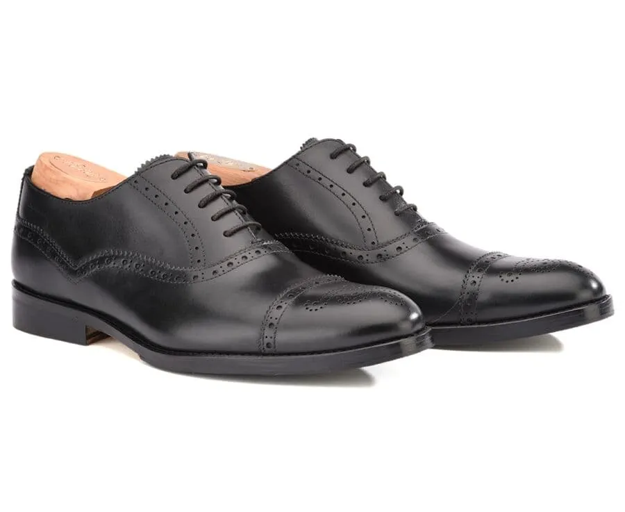 Black Oxford shoes - Rubber pad - HILCOTT PATIN