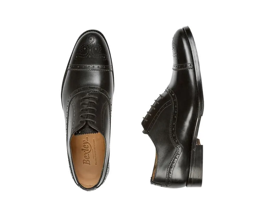 Black Oxford shoes - Rubber pad - HILCOTT PATIN