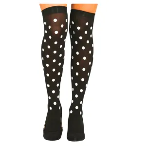 Black with white polka dot Stockings 65cm