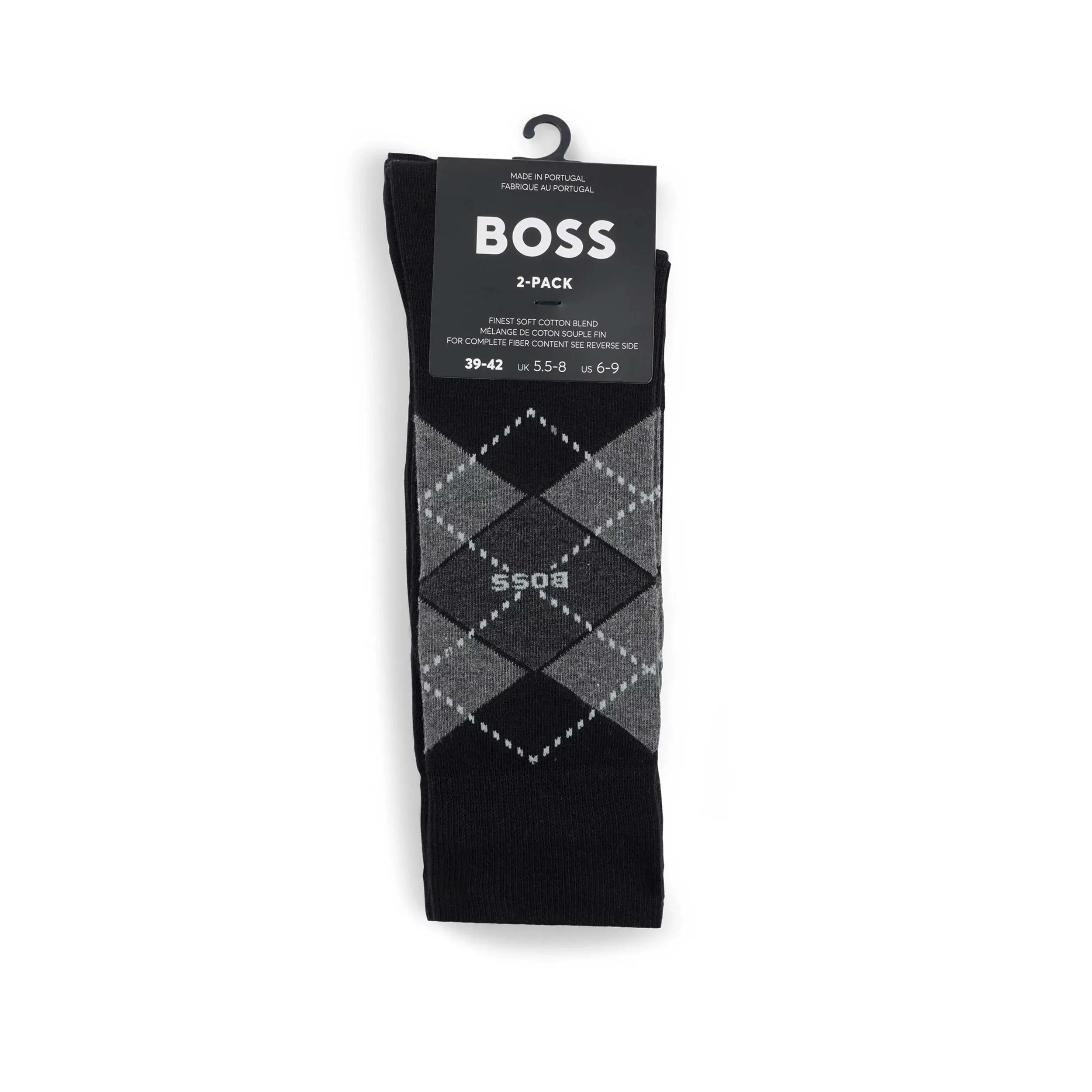 BOSS 2P RS Argyle CC Sock in Black