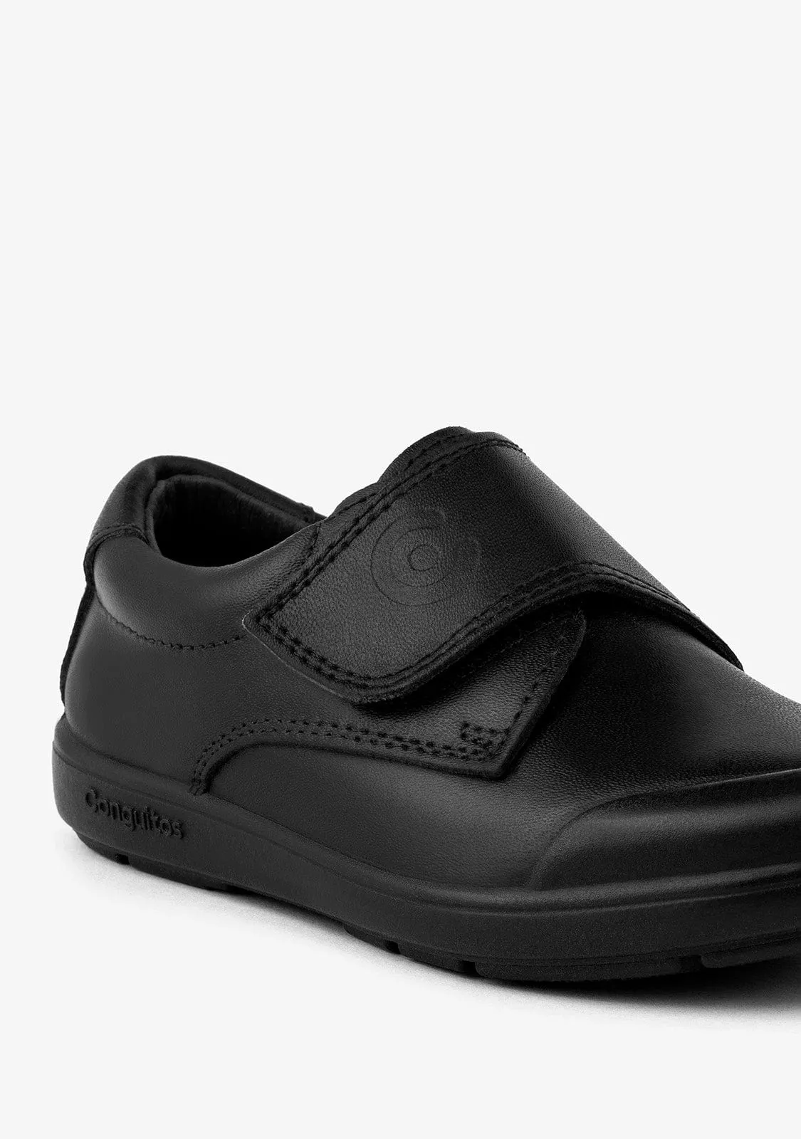 Boy's Black Washable Leather School Shoes