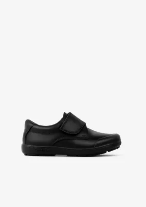 Boy's Black Washable Leather School Shoes