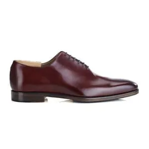 Bright Burgundy Men&#039;s Oxford shoes - Leather sole with pad - BELLAGIO PATIN