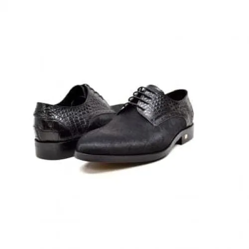 British Walkers Executive Men's Black Leather and Pony Skin Dress Shoes