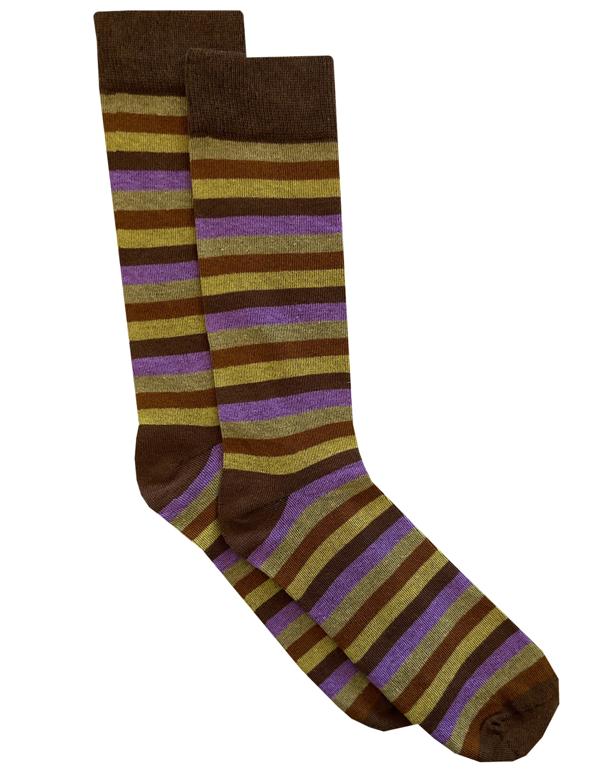 Brown & Purple Horizontal Stripe Sock