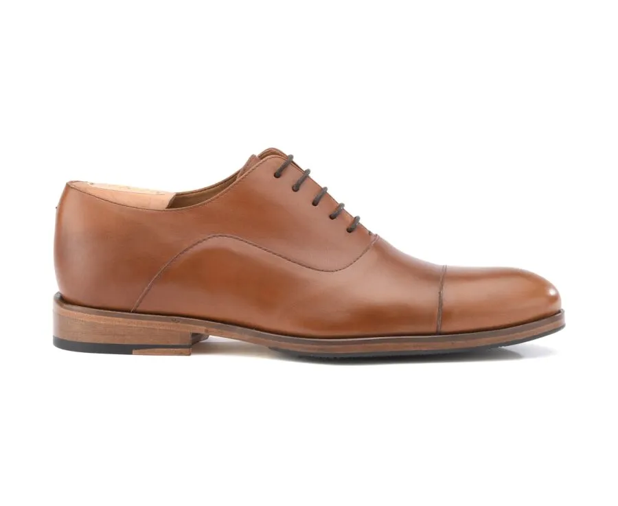 Brown Cognac Oxford shoes - Rubber pad - BRACKLEY PATIN