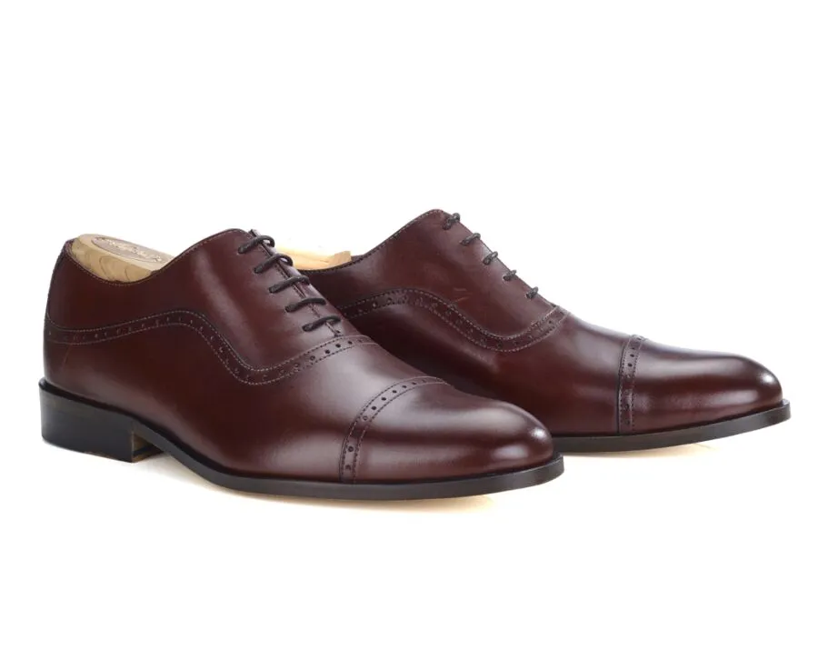 Brown Oxford shoes - Leather outsole - CORBY