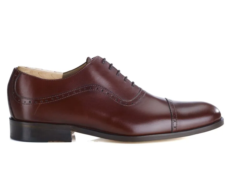 Brown Oxford shoes - Leather outsole - CORBY