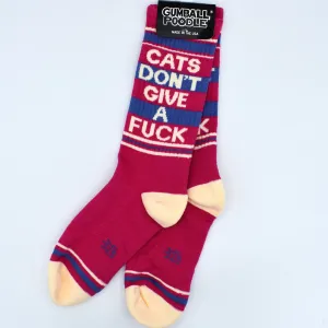 Cats Don't Give a Fuck Ribbed Gym Socks