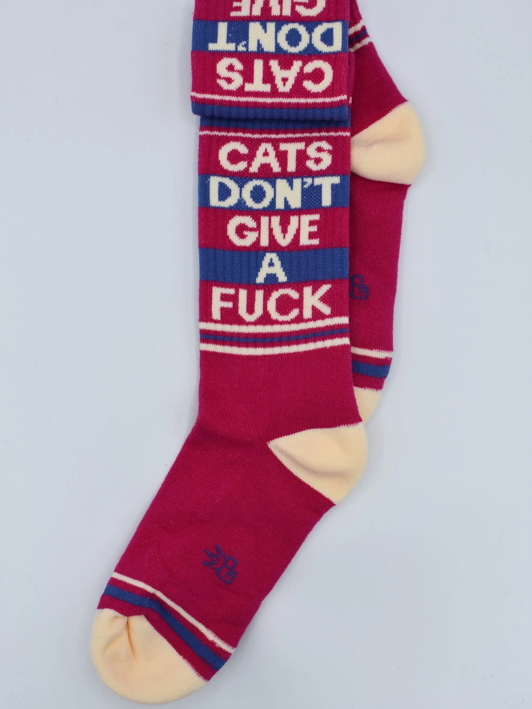 Cats Don't Give a Fuck Ribbed Gym Socks