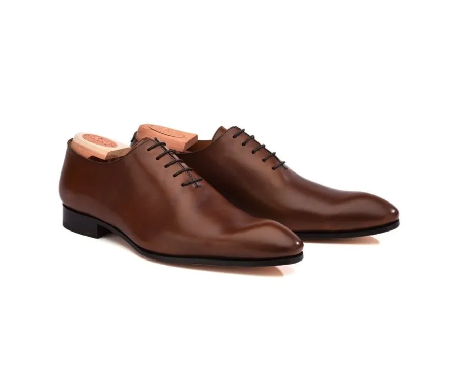 Chestnut Oxford shoes - Leather outsole - TIZZANO