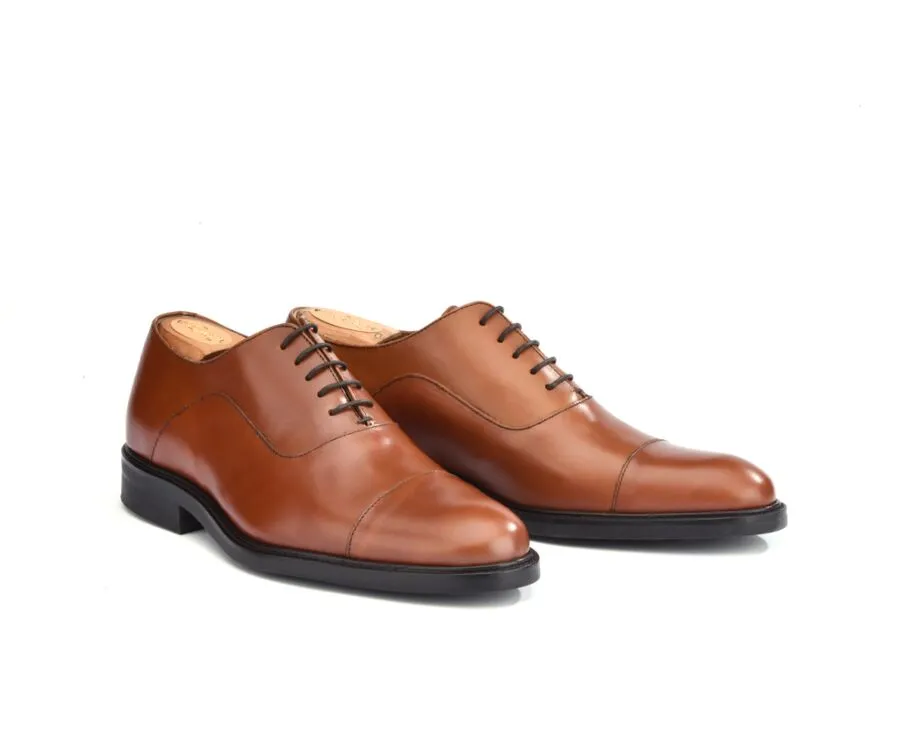 Chestnut Oxford shoes - Rubber outsole - BRACKLEY GOMME CITY