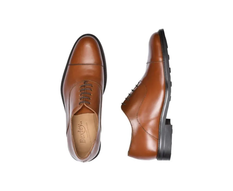 Chestnut Oxford shoes - Rubber outsole - BRACKLEY GOMME CITY