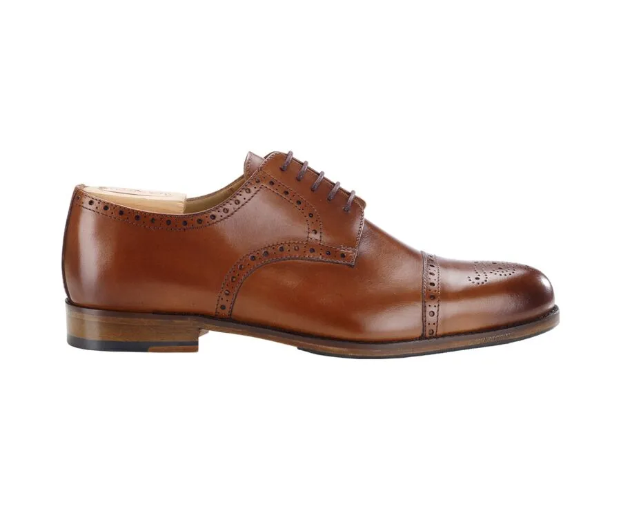 Chocolate Derby Shoes - Leather outsole &amp; rubber pad - BALDERTON PATIN