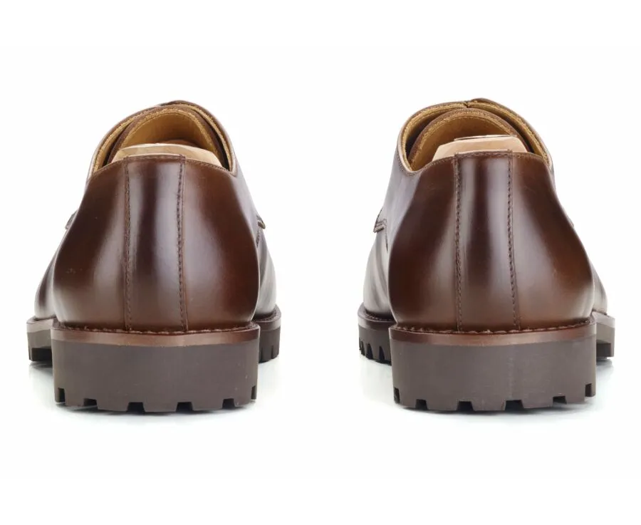 Chocolate Derby Shoes - Rubber outsole - BUSHEY GOMME